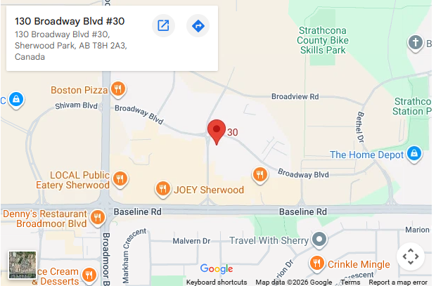 Map showing Rosewood Wellness Centre location